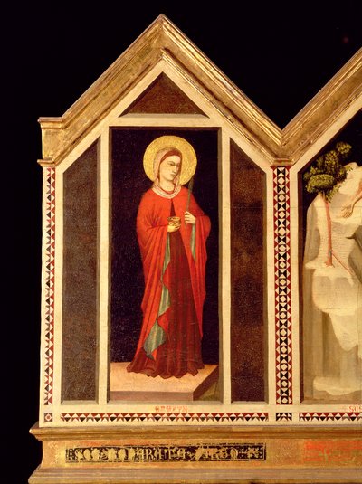 Heilige aus dem St. Reparata Polyptychon (Rückseite des äußersten rechten Panels) von Giotto di Bondone